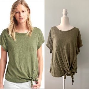GAP Linen Layered Front Tie Tee